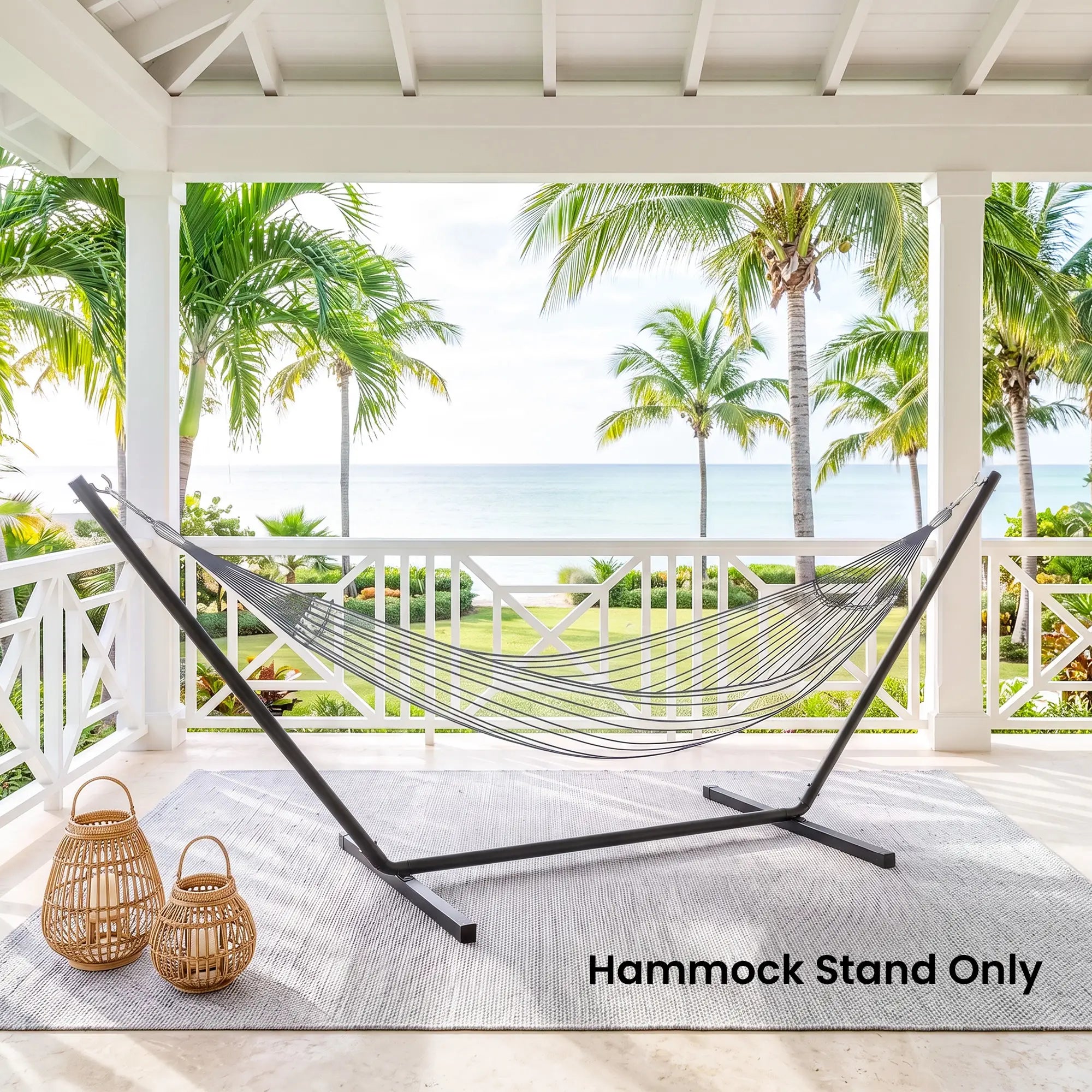 11.8'L Heavy Duty Hammock Stand, Fits 10.8'-11.8' Hammocks, Black Hammock Stands at Gallery Canada