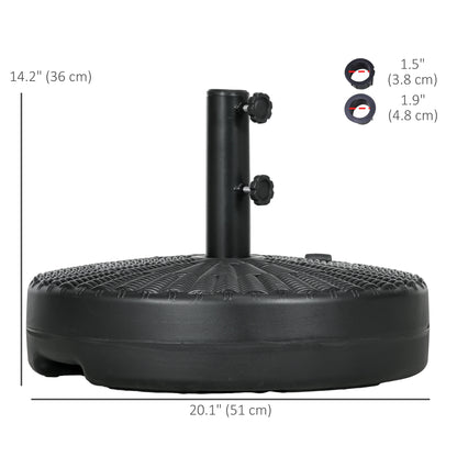 Heavy Duty Fillable Umbrella Base, Steel Pole, Round Stand, Black Umbrella Bases at Gallery Canada