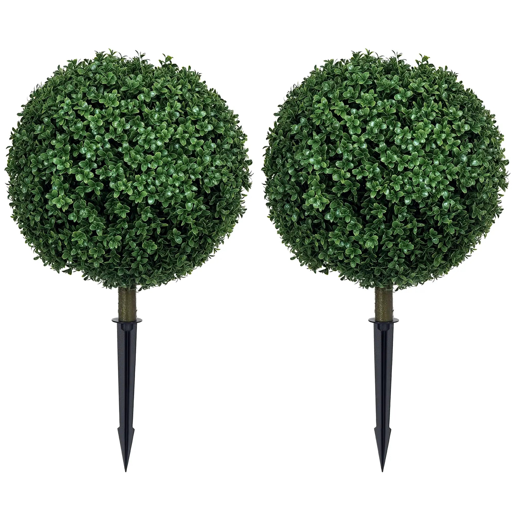 Artificial Boxwood Trees, Set of 2 Ball Topiary, UV Resistant Artificial Trees at Gallery Canada