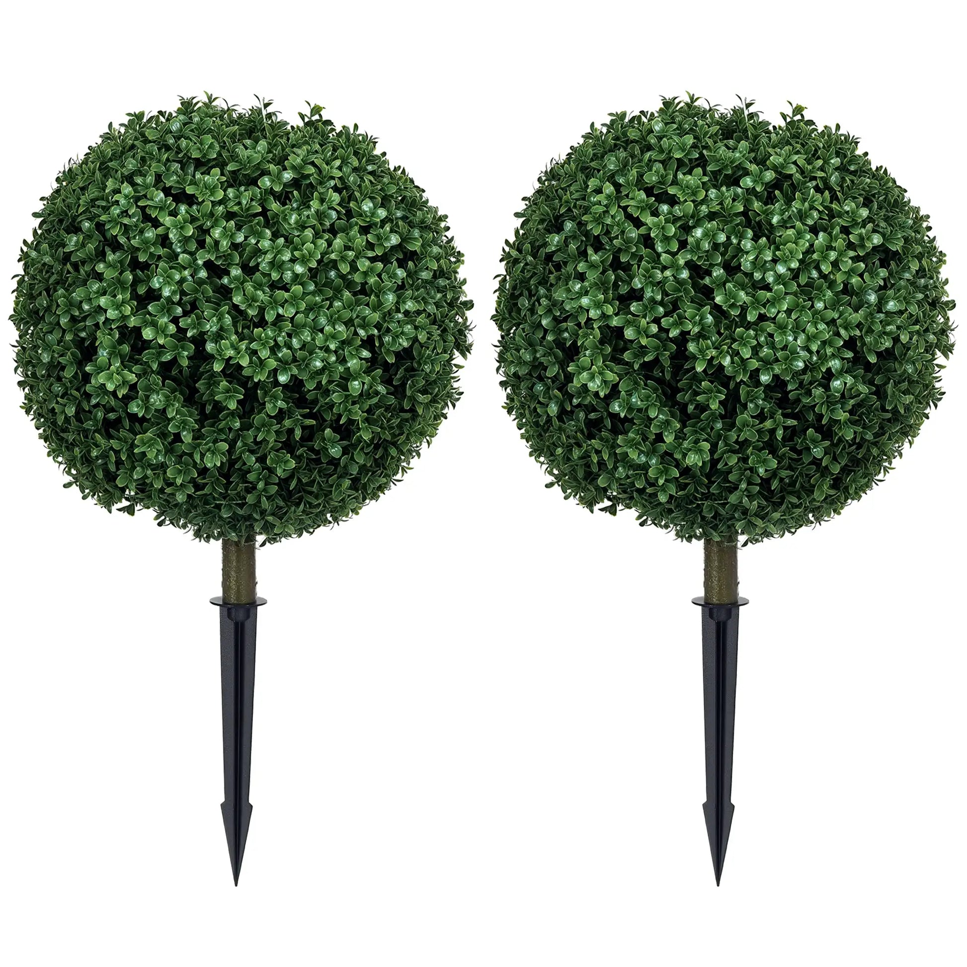 Artificial Boxwood Trees, Set of 2 Ball Topiary, UV Resistant Artificial Trees at Gallery Canada