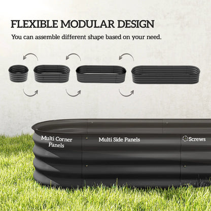 6.4 x 2 x 1ft Galvanized Raised Garden Bed, Metal Planter Box, Dark Grey Raised Garden Beds at Gallery Canada