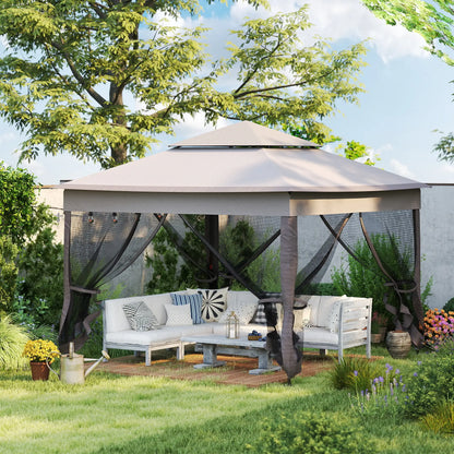 11' x 11' Pop Up Canopy, 2-Tier Soft Top Shelter Tent, Grey Pop Up Canopies at Gallery Canada