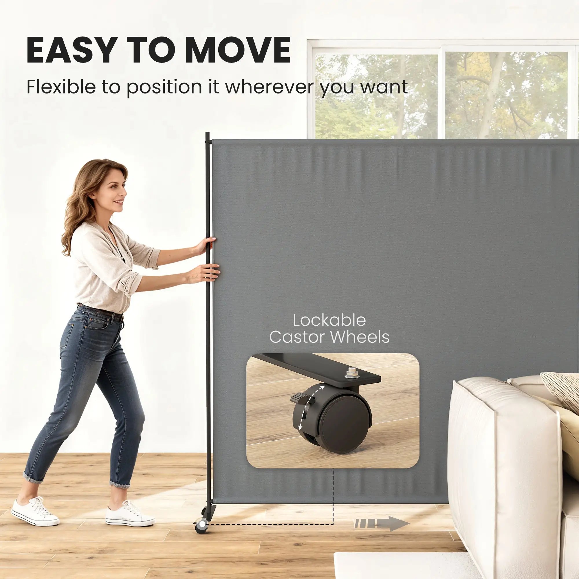 Outdoor Room Divider, Rolling Privacy Screen, 6ft Tall Side Awnings at Gallery Canada