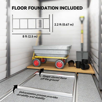 4.6' x 9' Steel Outdoor Storage Shed, Lean to, Lockable Doors, Grey Sheds at Gallery Canada