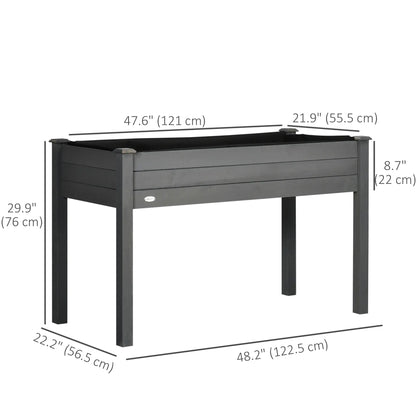 48" x 22" x 30" Wooden Raised Garden Bed, Elevated Planter with Legs, Dark Grey Raised Garden Beds at Gallery Canada