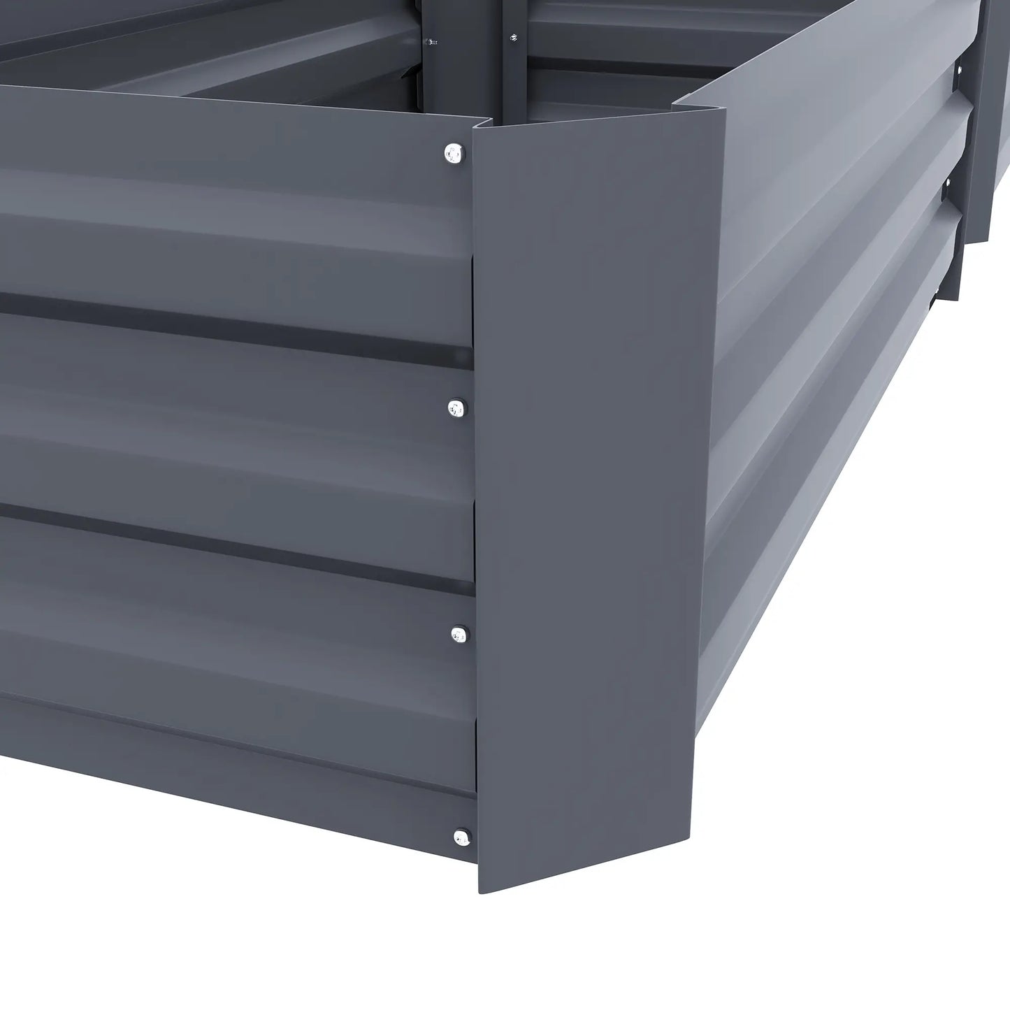 Steel Raised Garden Bed Set, Elevated Planter Box, 39"x20"x12", Dark Grey