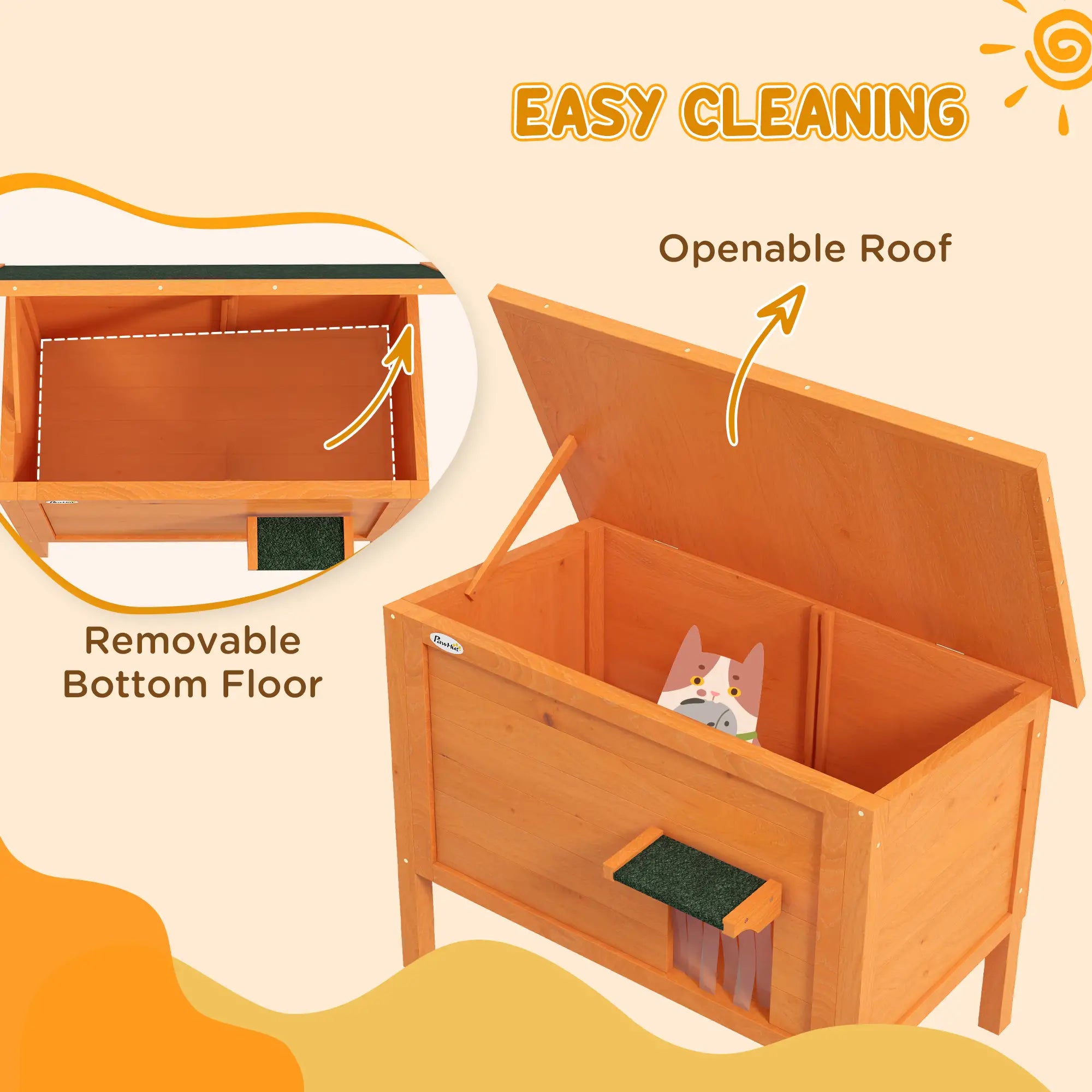 Outdoor Insulated Cat House, Asphalt Roof, Removable Floor, for Small Animals Cat Houses at Gallery Canada