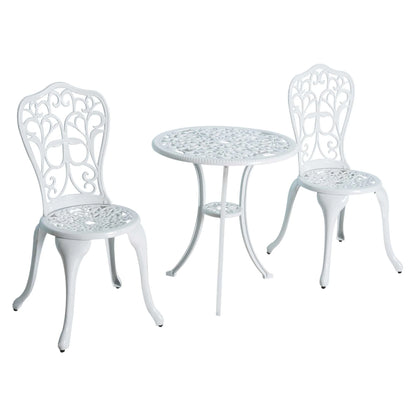 Antique Outdoor Bistro Set, 3 Pieces, Patio Table and Chairs, White Bistro Sets White at Gallery Canada
