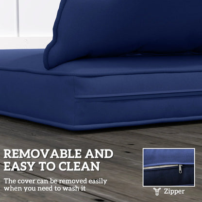 Seat Cushion Back Pillows Set of 2, Patio Chair Cushions, Dark Blue Patio Chair Cushions at Gallery Canada