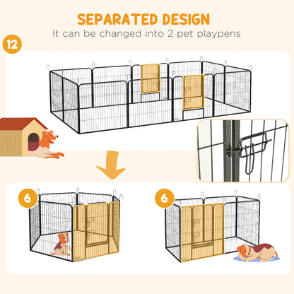 Dog Playpen with Gate, 12 Panels, 31.5"H Houses, Kennels & Pens at Gallery Canada