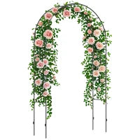 7.9FT Metal Garden Arch Trellis, Outdoor Arbor for Climbing Plants