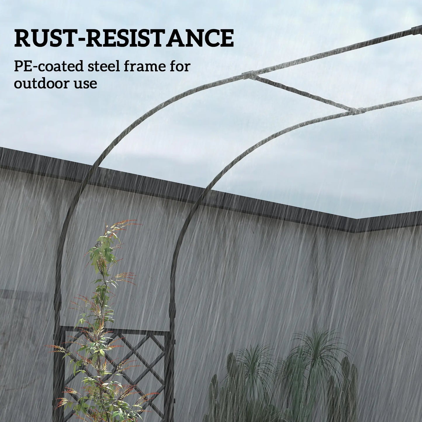 Garden Arch Trellis Arbor With 2 Planter Boxes, 109.4" x 15.7" x 86.6", Black Garden Arches at Gallery Canada