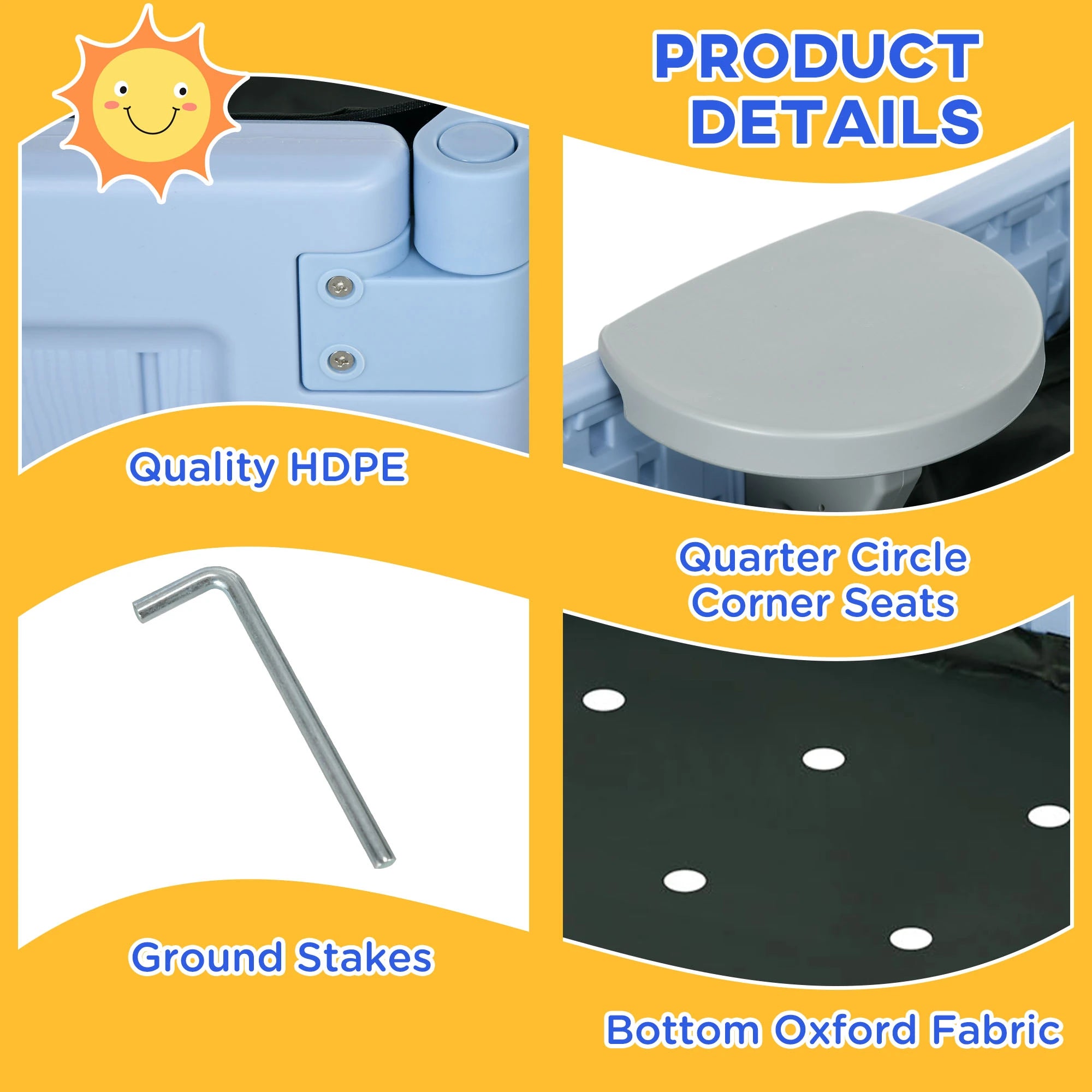 Kids Outdoor Sandbox with Canopy, Fabric Liner, Light Blue Sandboxes & Accessories at Gallery Canada