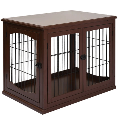 26" Wooden Dog Cage, Double Door, Modern Design, Brown Houses, Kennels & Pens at Gallery Canada