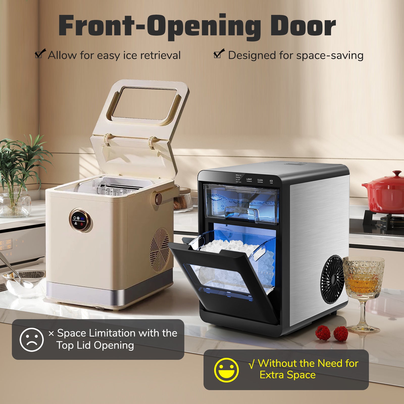 Nugget Ice Maker Countertop with Soft Chewable Pellet, Black Ice Makers at Gallery Canada