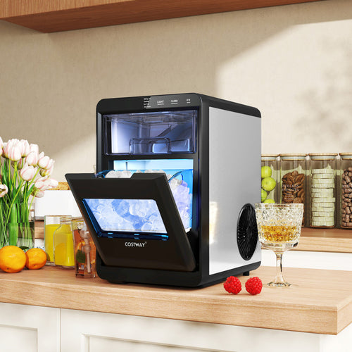 Countertop Nugget Ice Maker, Soft Chewable Pellet, Black