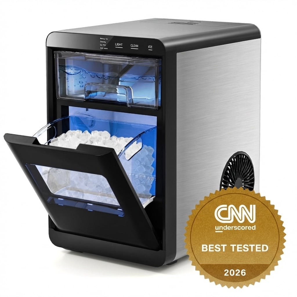 Countertop Nugget Ice Maker, Soft Chewable Pellet, Black Ice Makers Black at Gallery Canada