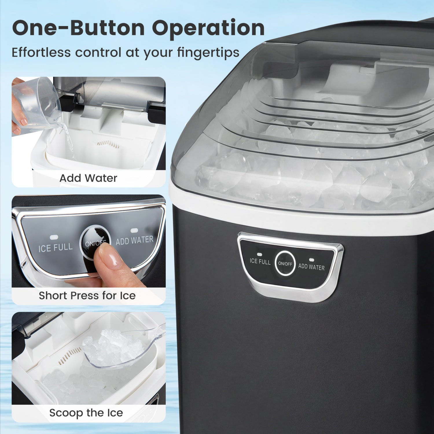 Countertop Nugget Ice Maker, Audible Full Alarm, Black Ice Makers at Gallery Canada