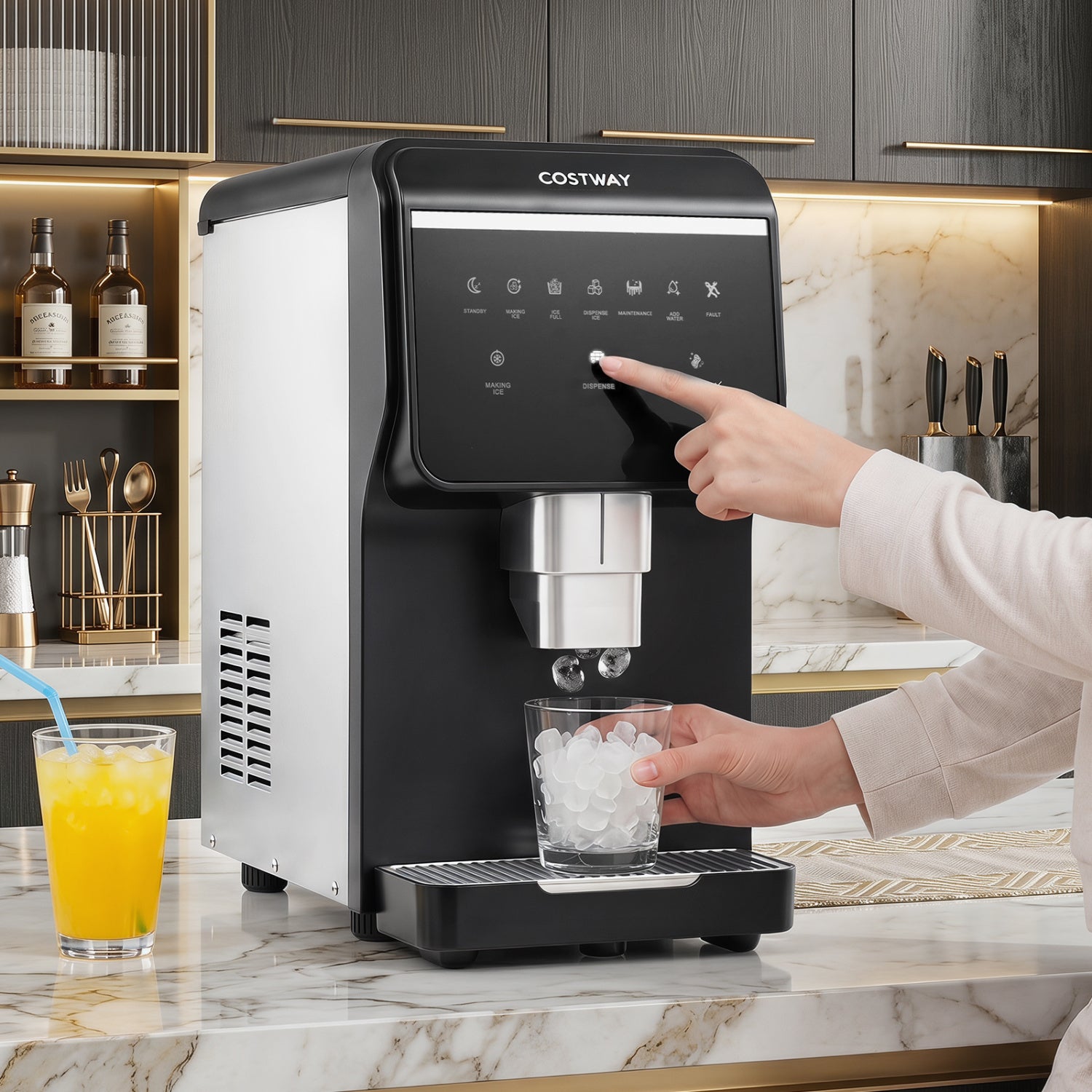 Nugget Ice Maker, Self Dispensing, 80 LBS Per Day, Black Ice Makers at Gallery Canada