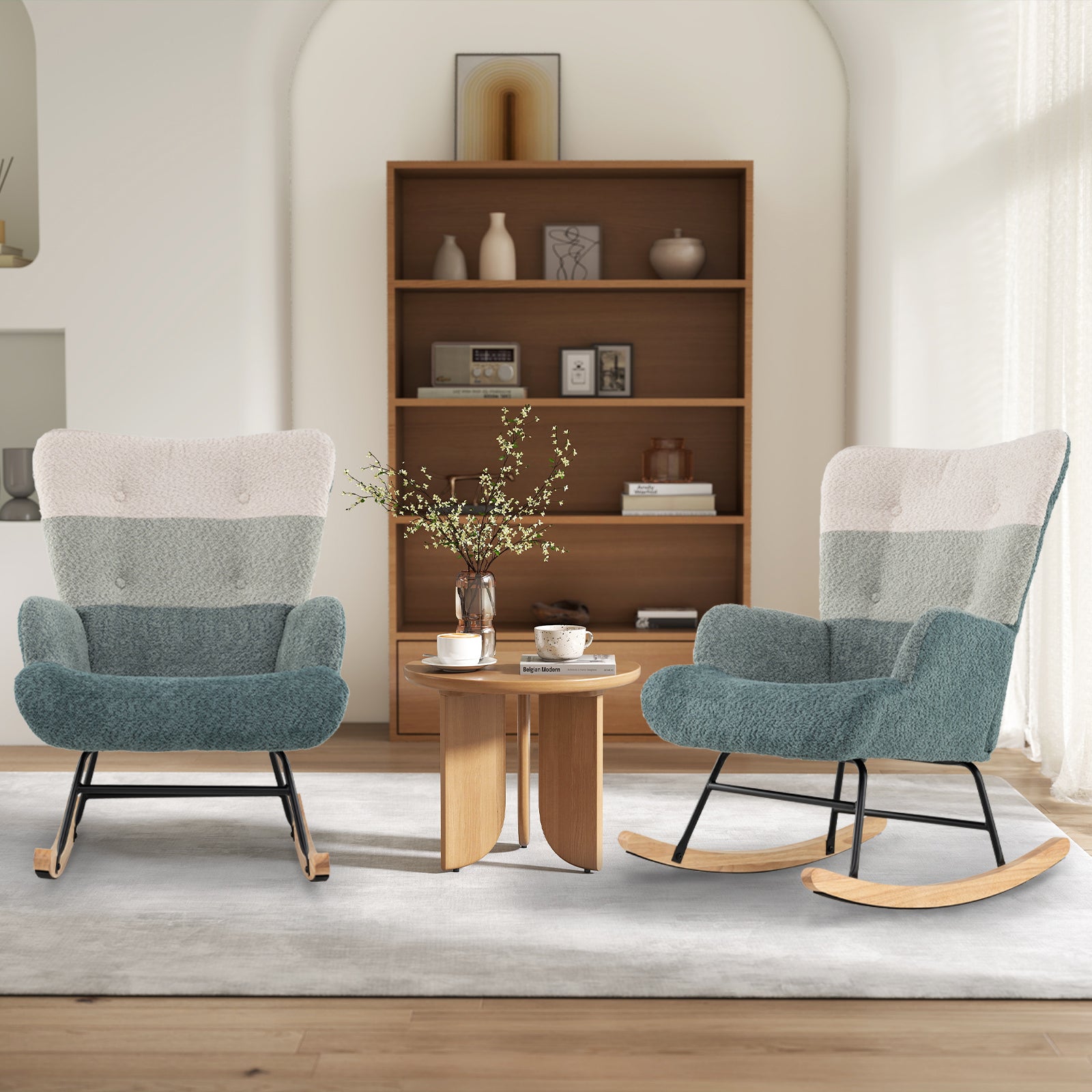 Nursery Rocking Chair with Ergonomic Armrests and High Backrest Accent Chairs at Gallery Canada