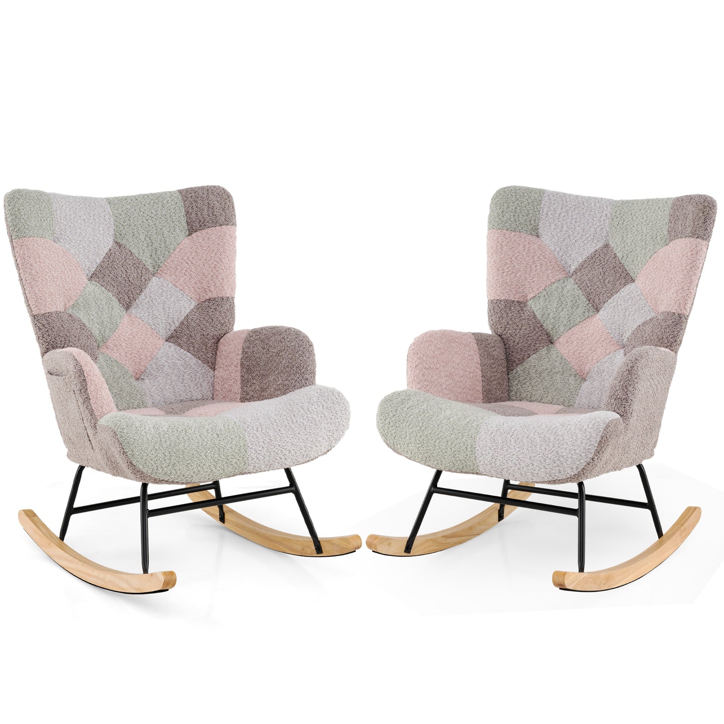 Nursery Rocking Chair with Ergonomic Armrests and High Backrest for Living Room Accent Chairs at Gallery Canada