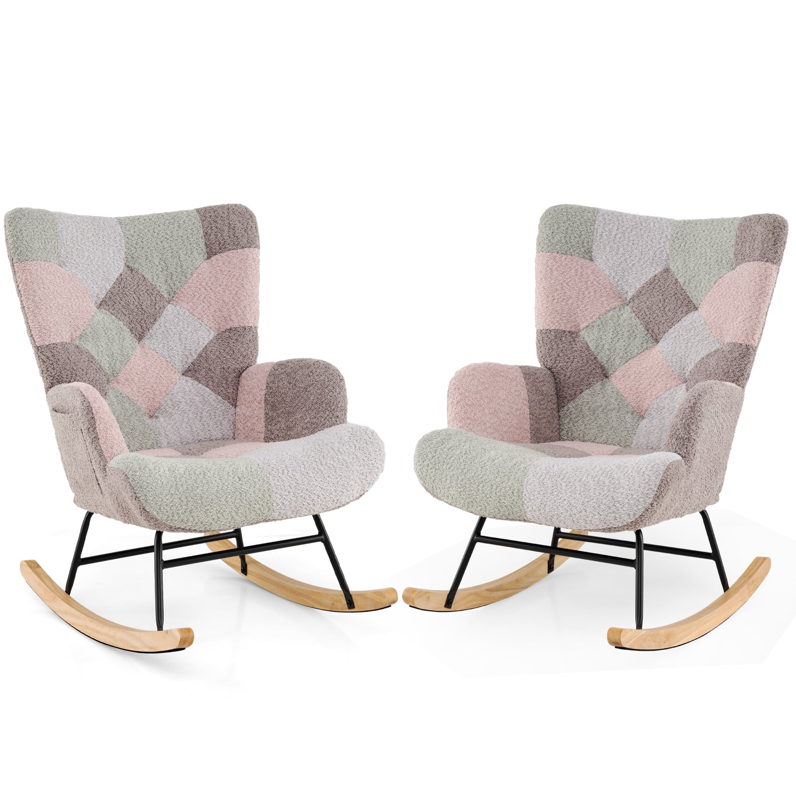 Nursery Rocking Chair with Ergonomic Armrests and High Backrest for Living Room Accent Chairs at Gallery Canada