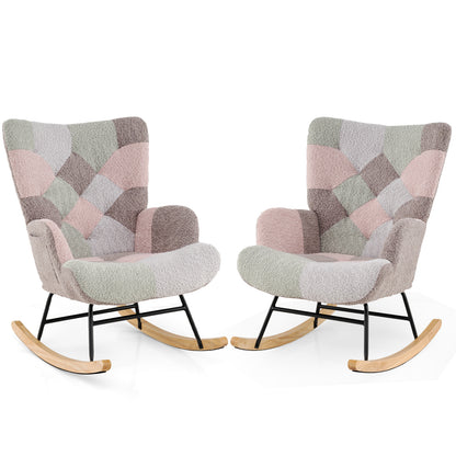 Nursery Rocking Chair with Ergonomic Armrests and High Backrest for Living Room Accent Chairs at Gallery Canada