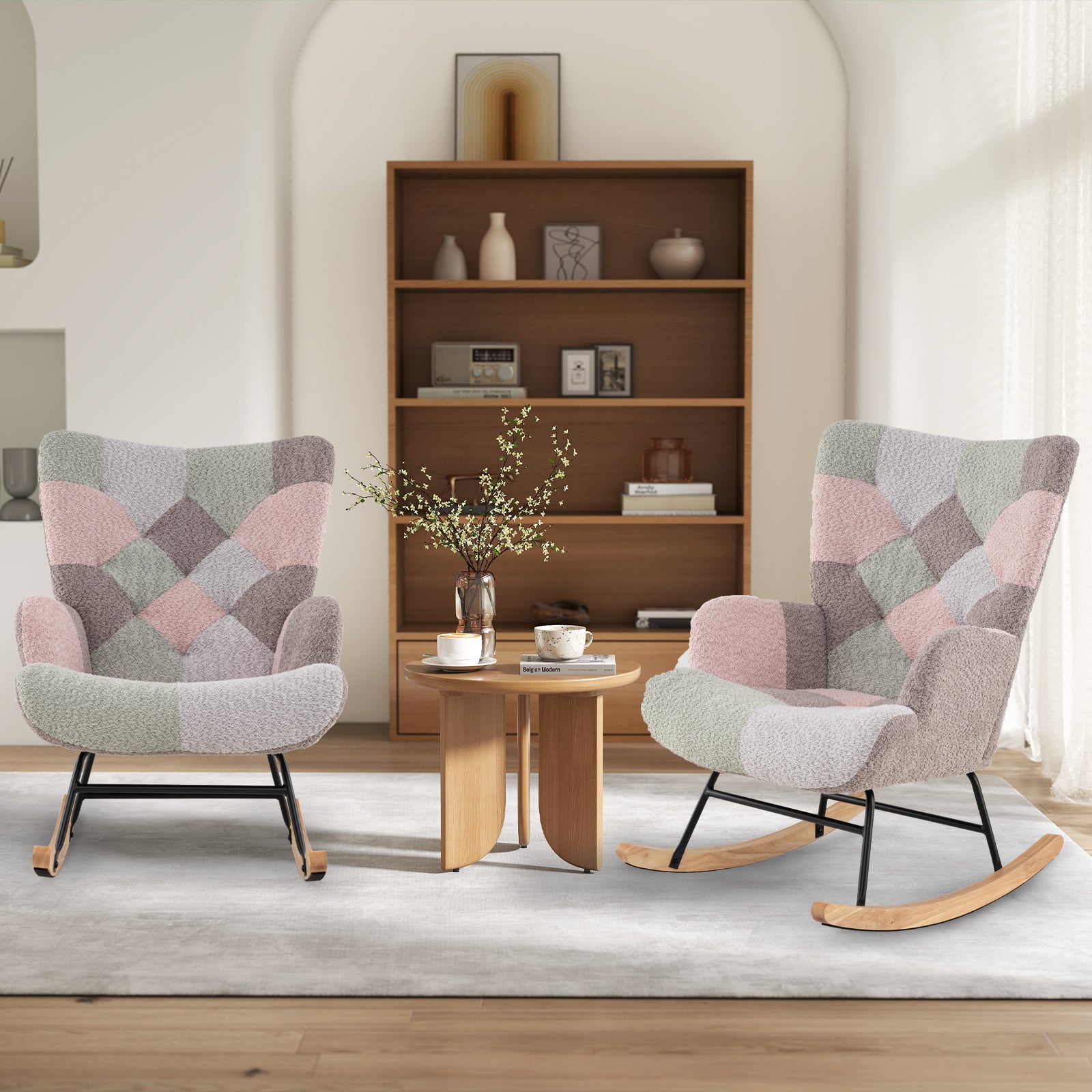 Nursery Rocking Chair with Ergonomic Armrests and High Backrest for Living Room Accent Chairs at Gallery Canada