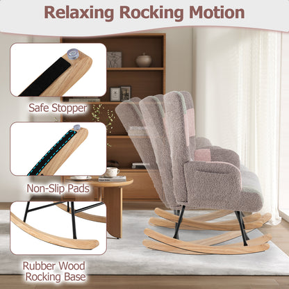 Nursery Rocking Chair with Ergonomic Armrests and High Backrest for Living Room Accent Chairs at Gallery Canada