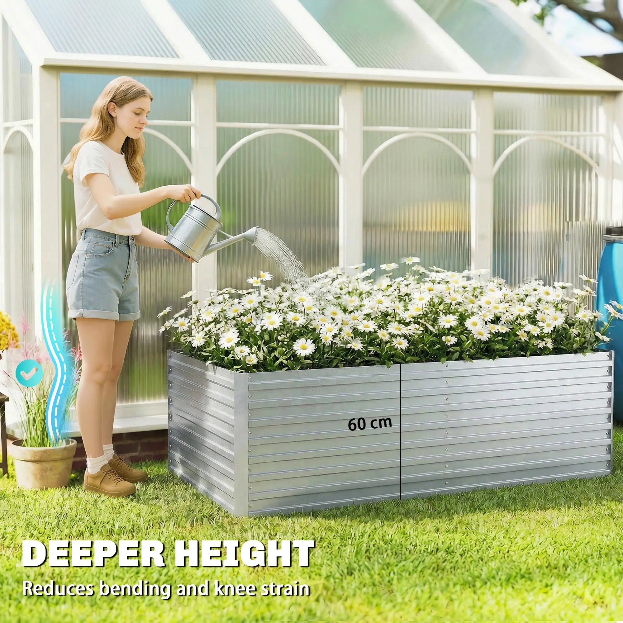 Galvanised Raised Garden Bed Set, 6 x 3 x 2 ft, Silver Galvanized Planter Boxes at Gallery Canada