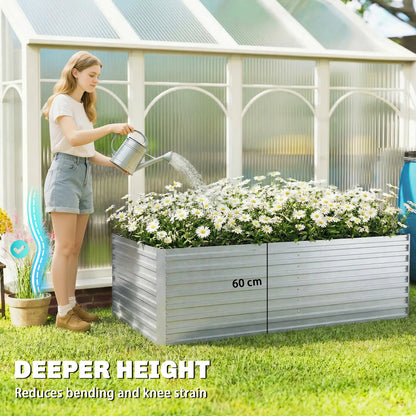 Galvanised Raised Garden Bed Set, 6 x 3 x 2 ft, Silver Galvanized Planter Boxes at Gallery Canada