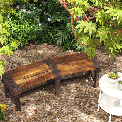 Wooden Outdoor Tree Bench, Slatted Seat, 60in, Brown Outdoor Benches at Gallery Canada