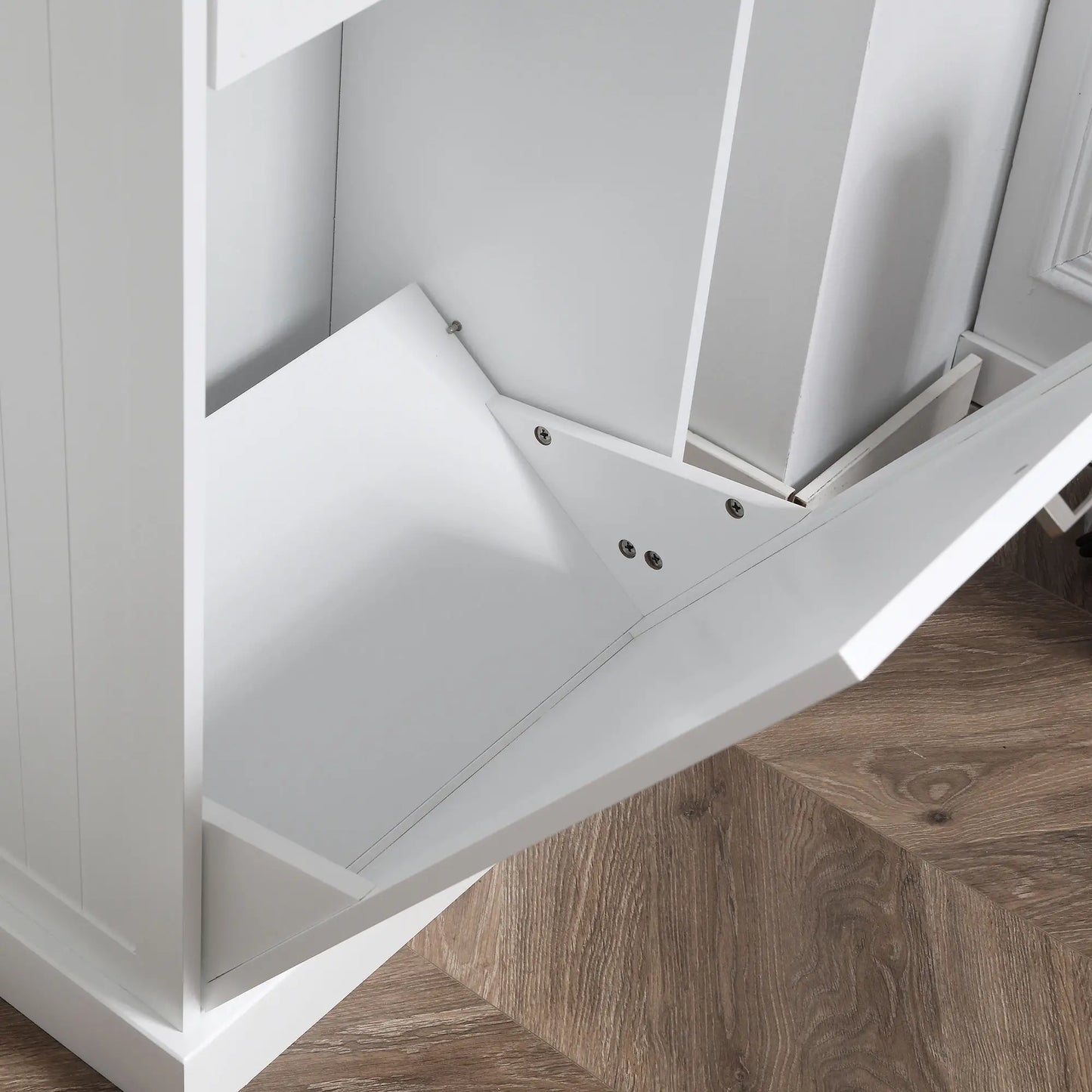 Kitchen Tilt Out Trash Bin Cabinet, Free Standing, White Storage Cabinets at Gallery Canada
