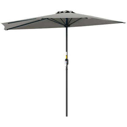 9ft Half Round Umbrella, Outdoor Patio Garden Sun Shade, Light Grey Half Round Umbrellas at Gallery Canada