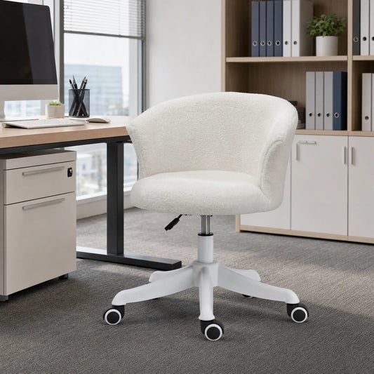 Armless Office Chair, Adjustable Height, Swivel Wheels, Mid Back, White Task Chairs White at Gallery Canada