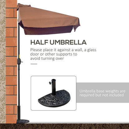 7.5ft Half Umbrella, Crank Handle, Top Vent, Coffee Sun Umbrellas at Gallery Canada