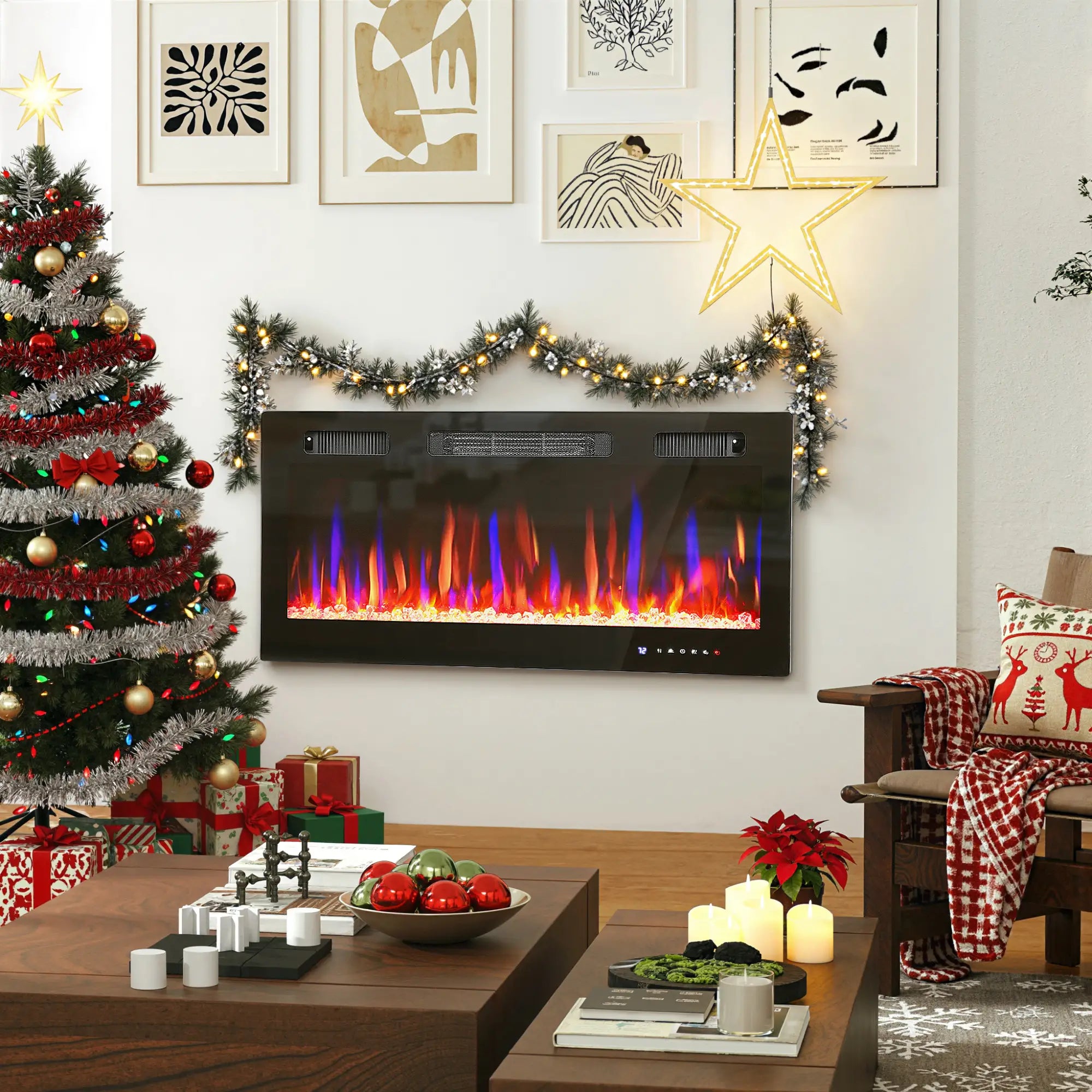 36 Inch Thin Electric Fireplace, Freestanding, Wall Mounted, Eco Mode Electric Fireplaces at Gallery Canada
