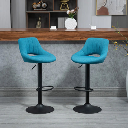 Swivel Counter Height Bar Stools Set of 2, Adjustable Height, Blue Bar Stools at Gallery Canada
