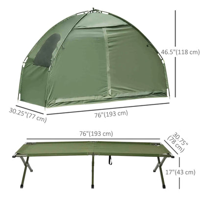 Compact Pop Up Folding Camping Cot Tent Combo, Dark Green Camping Tents at Gallery Canada