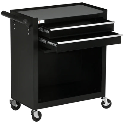2-Drawer Rolling Tool Chest, Metal Cabinet, Black Tool Organizers Black at Gallery Canada
