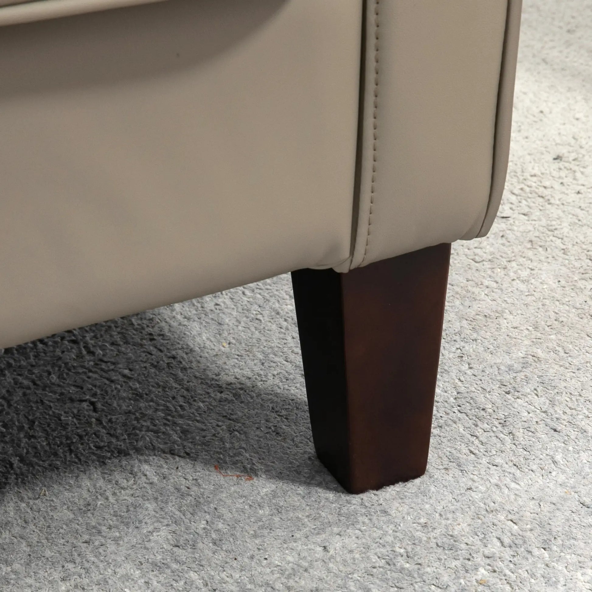 Faux Leather Armchair, Modern Accent Chair, Thick Padding, Khaki Accent Chairs at Gallery Canada