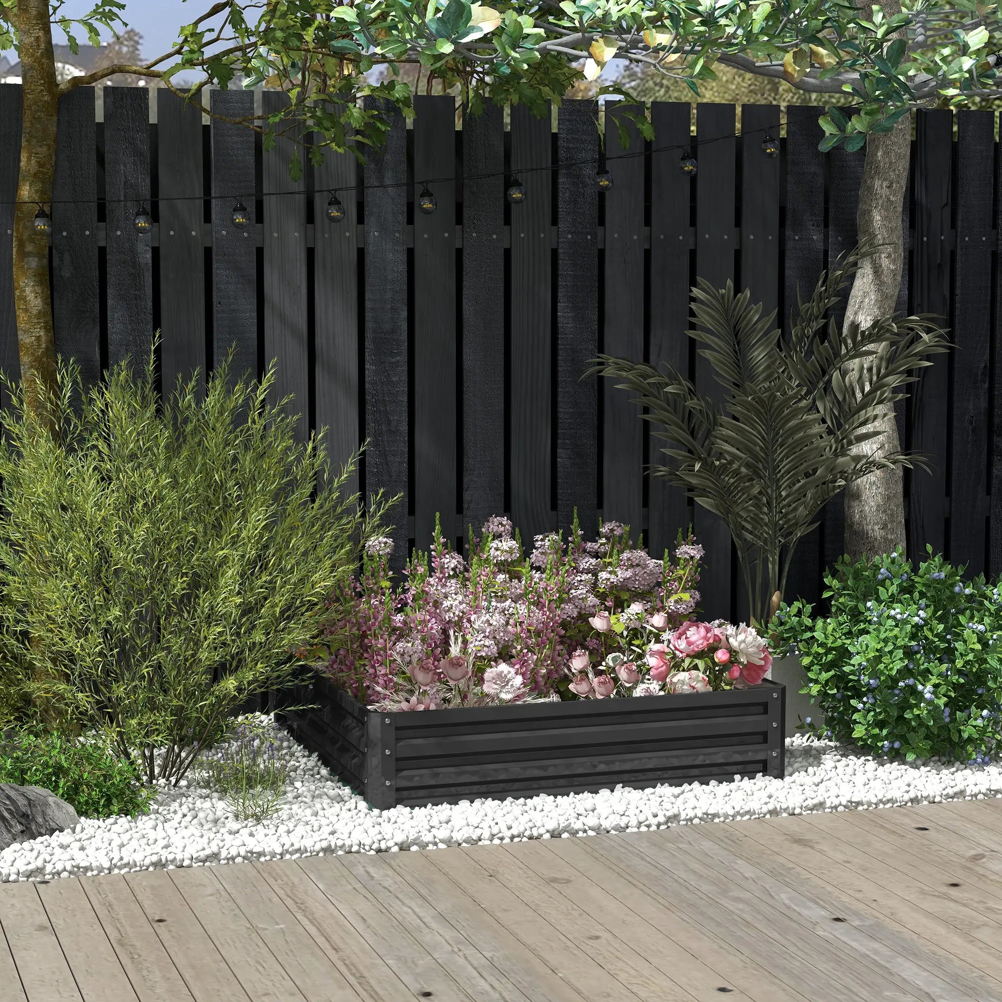 4' x 4' x 1' Galvanized Steel Raised Garden Bed, Grey Galvanized Planter Boxes at Gallery Canada