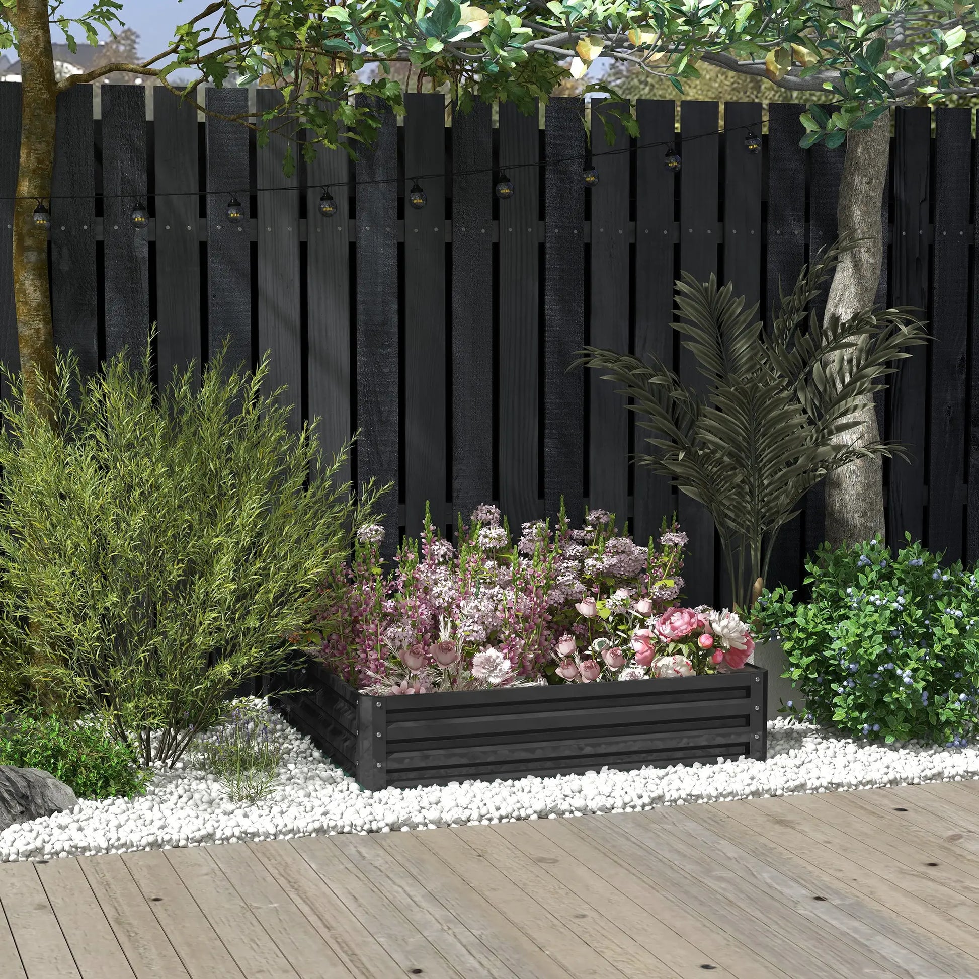 4' x 4' x 1' Galvanized Steel Raised Garden Bed, Grey Galvanized Planter Boxes at Gallery Canada