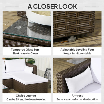 Modern Rattan Sofa Set, 3pcs, Wicker Patio Furniture with Coffee Table Patio Furniture Sets at Gallery Canada