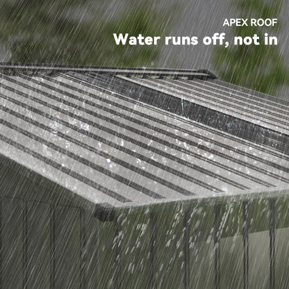 9.1' x 6.4' x 6.3' Garden Storage Shed with Foundation Kit, Double Doors, Grey Sheds at Gallery Canada