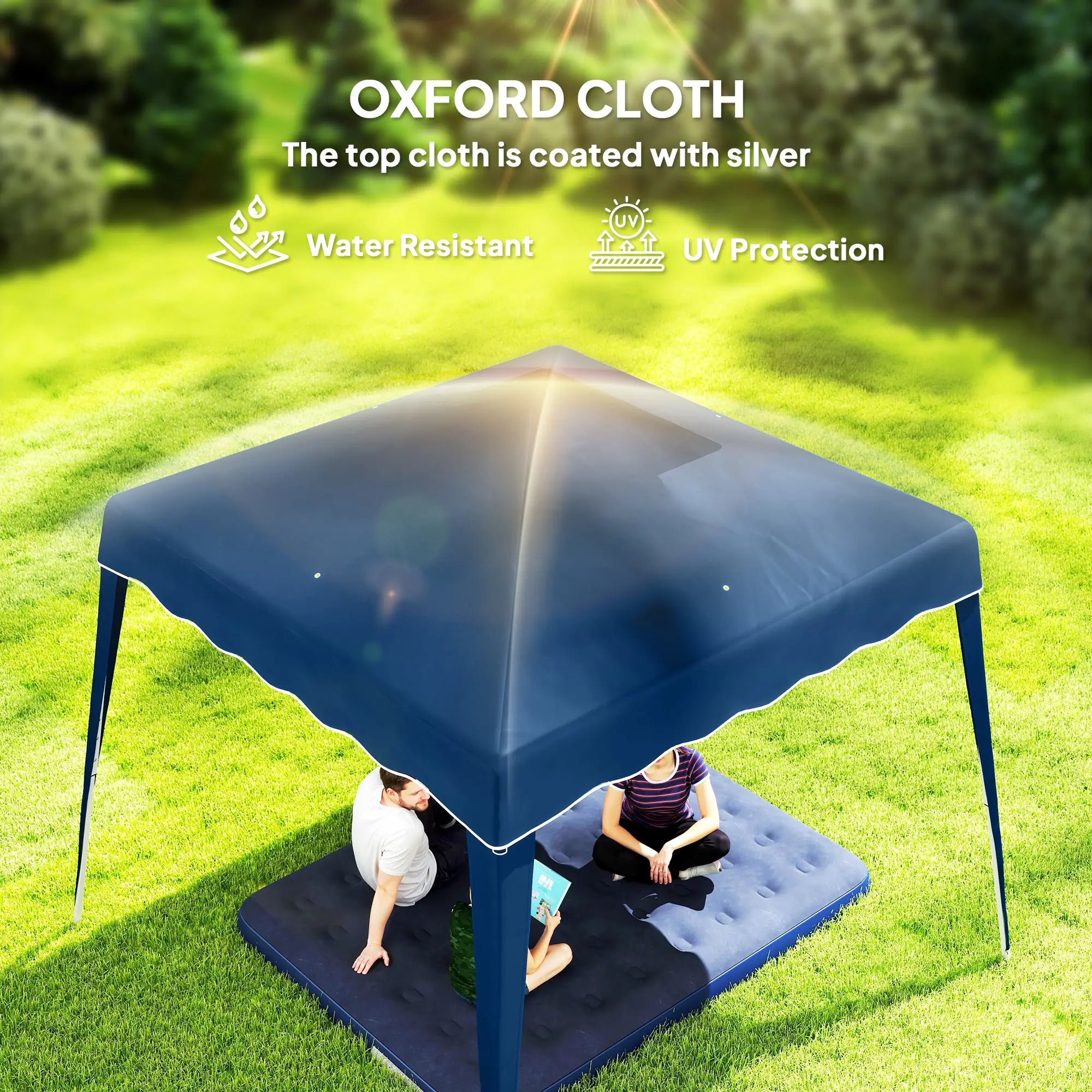 8' x 8' Pop Up Canopy, Outdoor Foldable Tent, Portable With Bag, Blue Pop Up Canopies at Gallery Canada