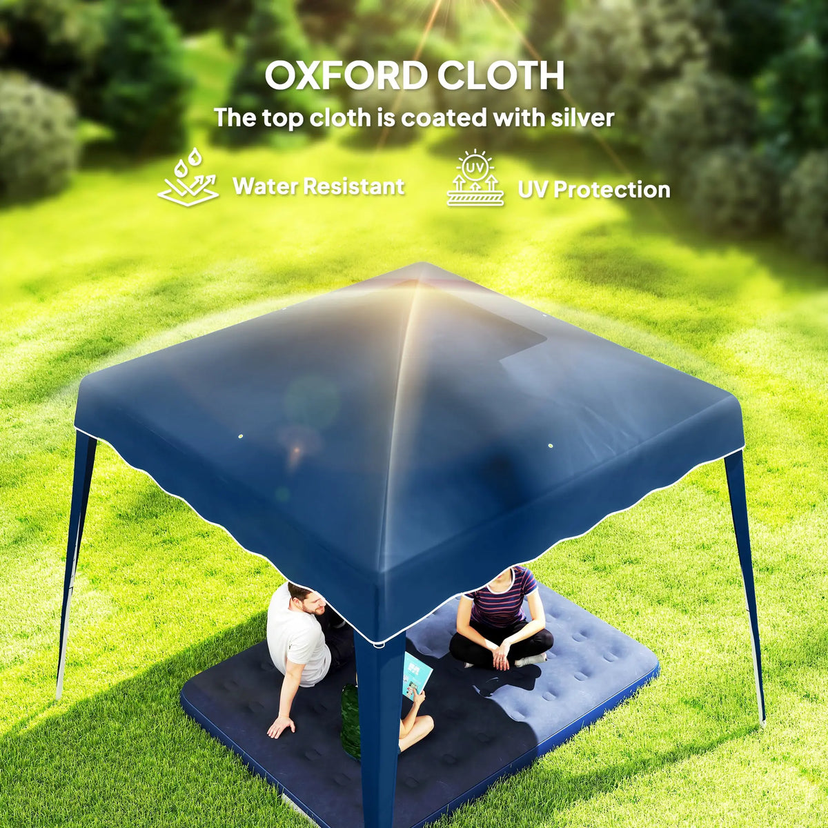 8' x 8' Pop Up Canopy, Outdoor Foldable Tent, Portable With Bag, Blue Pop Up Canopies at Gallery Canada