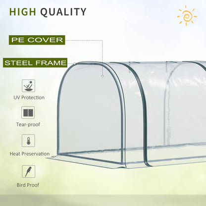 138"x39"x32" Transparent PVC Mini Tunnel Greenhouse, Steel Frame, Zipped Doors Mini Greenhouses at Gallery Canada