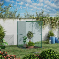 4' x 4' Walk-In Greenhouse, Roll-Up Zipper Door, Dark Green