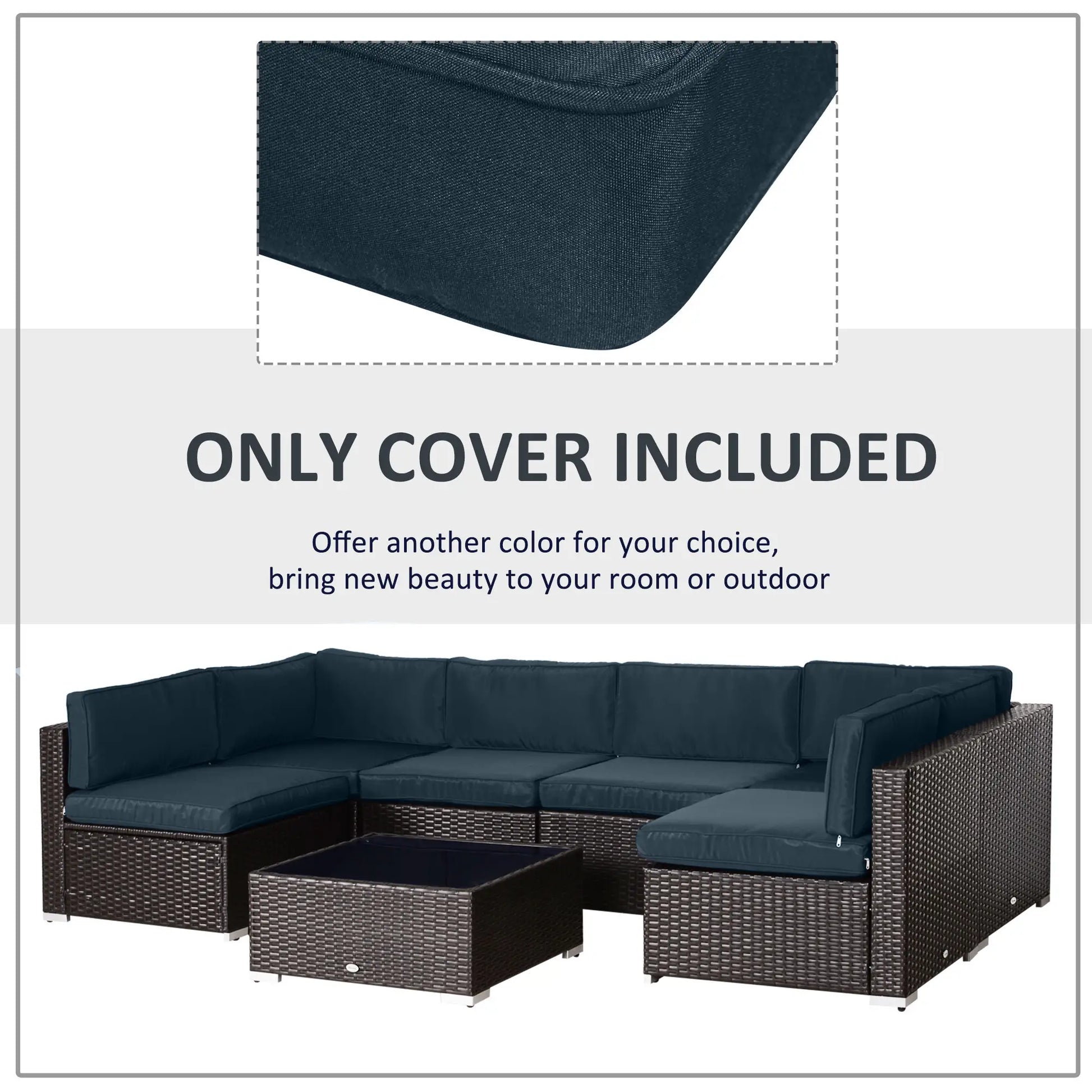 Outdoor Rattan Sofa Set Cushion Cover, Polyester, No Cushion Patio Chair Cushions at Gallery Canada